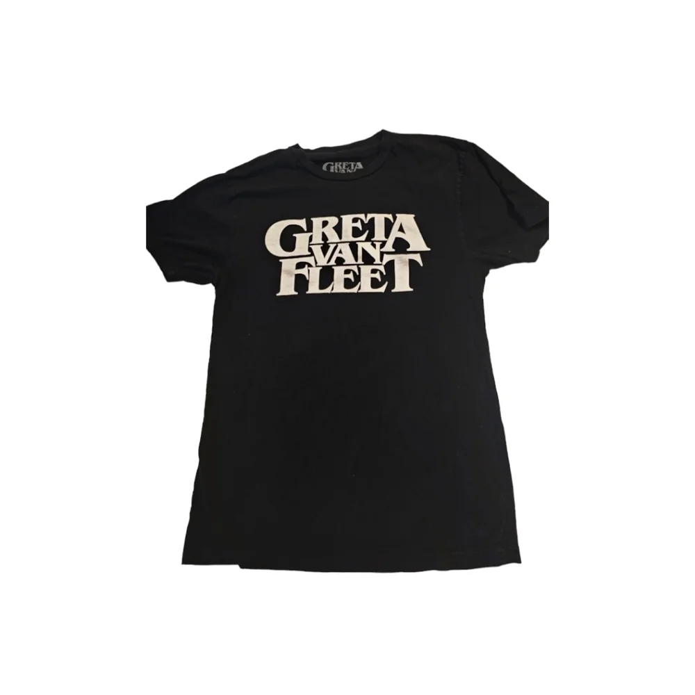 Greta Van Fleet Rock Tee Shirt Size Medium Black with White Letters - Picture 1 of 3